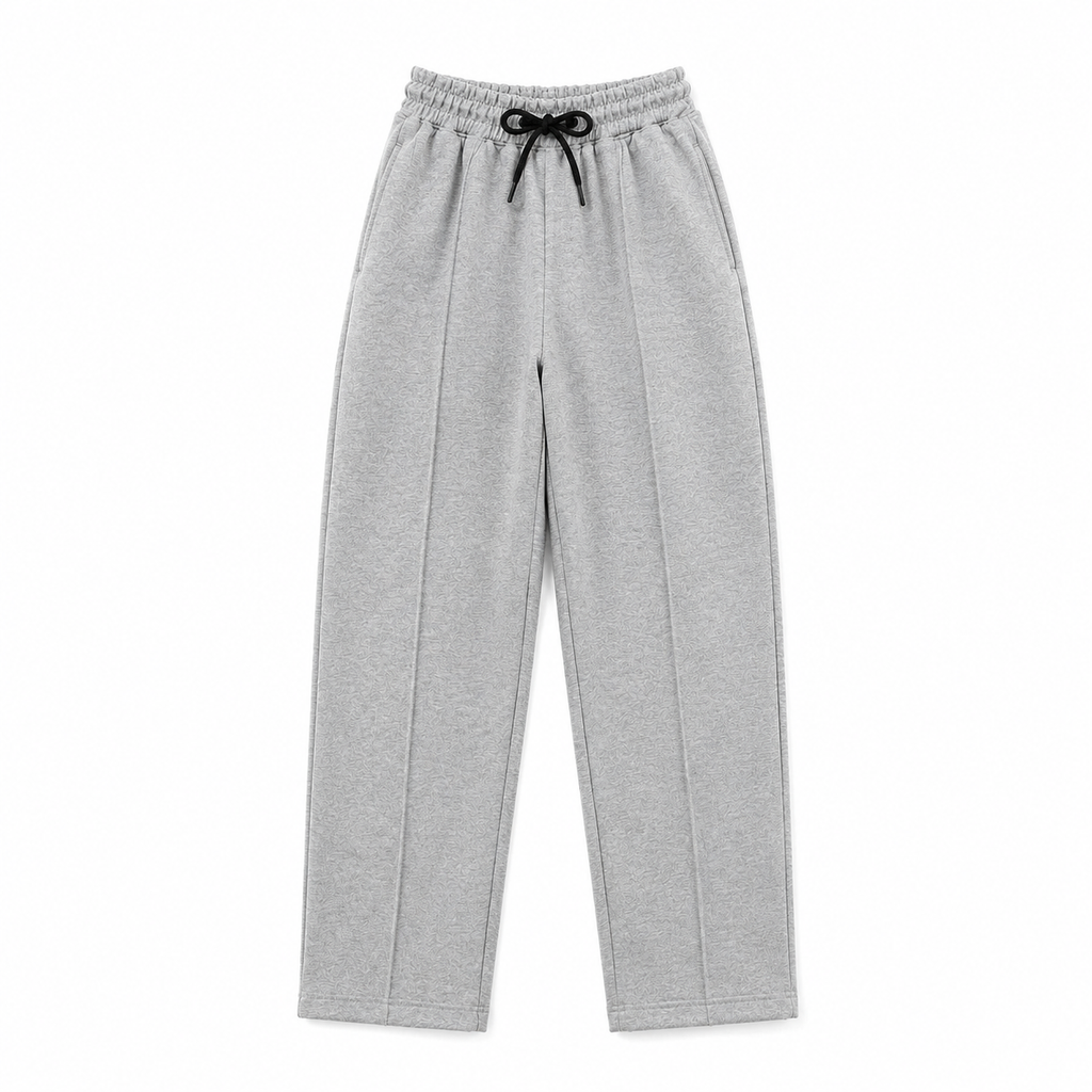 Heather Grey Pleated Terry Trouser